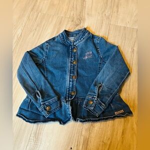 Hudson Jeans Kids Blue Denim Jacket with Embroidery
